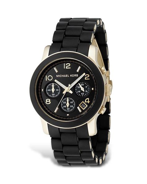 michael kors black rubber strap chronograph watch 39mm|replacement Michael Kors Watch strap.